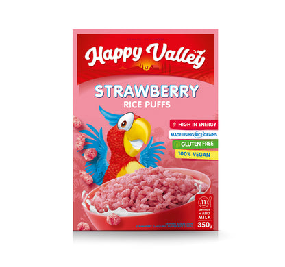 Happy Valley - Strawberry Rice Puffs 350g