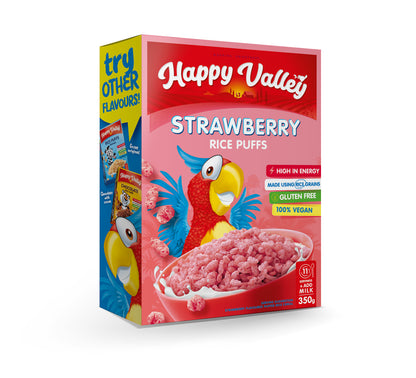 Happy Valley - Strawberry Rice Puffs 350g